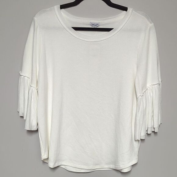 NWT Splendid White Bell Sleeve Three Quarters Length Sleeve Blouse - Picture 1 of 6